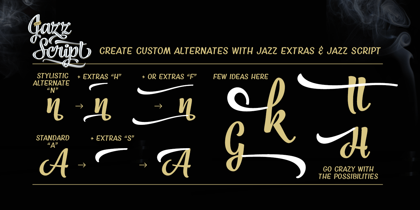 Jazz Script 4 Extras Font preview